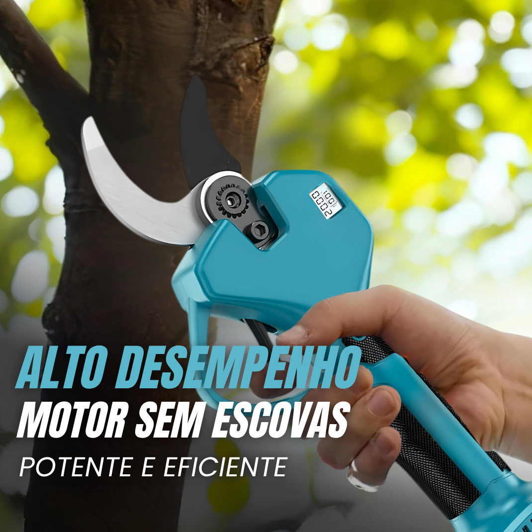 Tesoura de poda elétrica portátil com vara extensível
