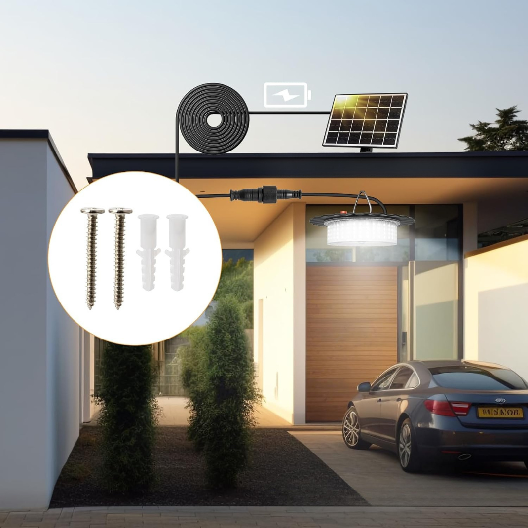 Lâmpada Solar de Teto com Bateria de Longa Duração