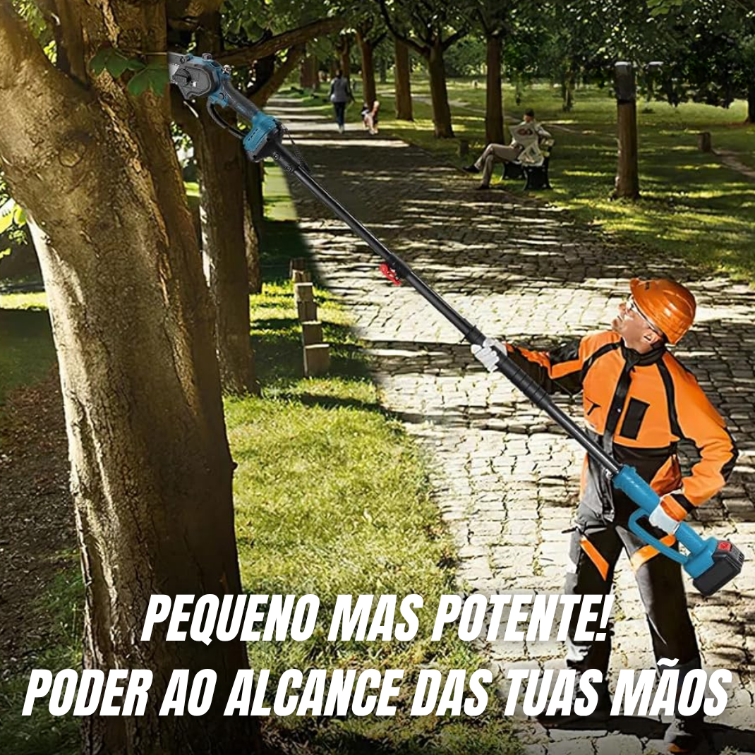 Tesoura de poda elétrica portátil com vara extensível