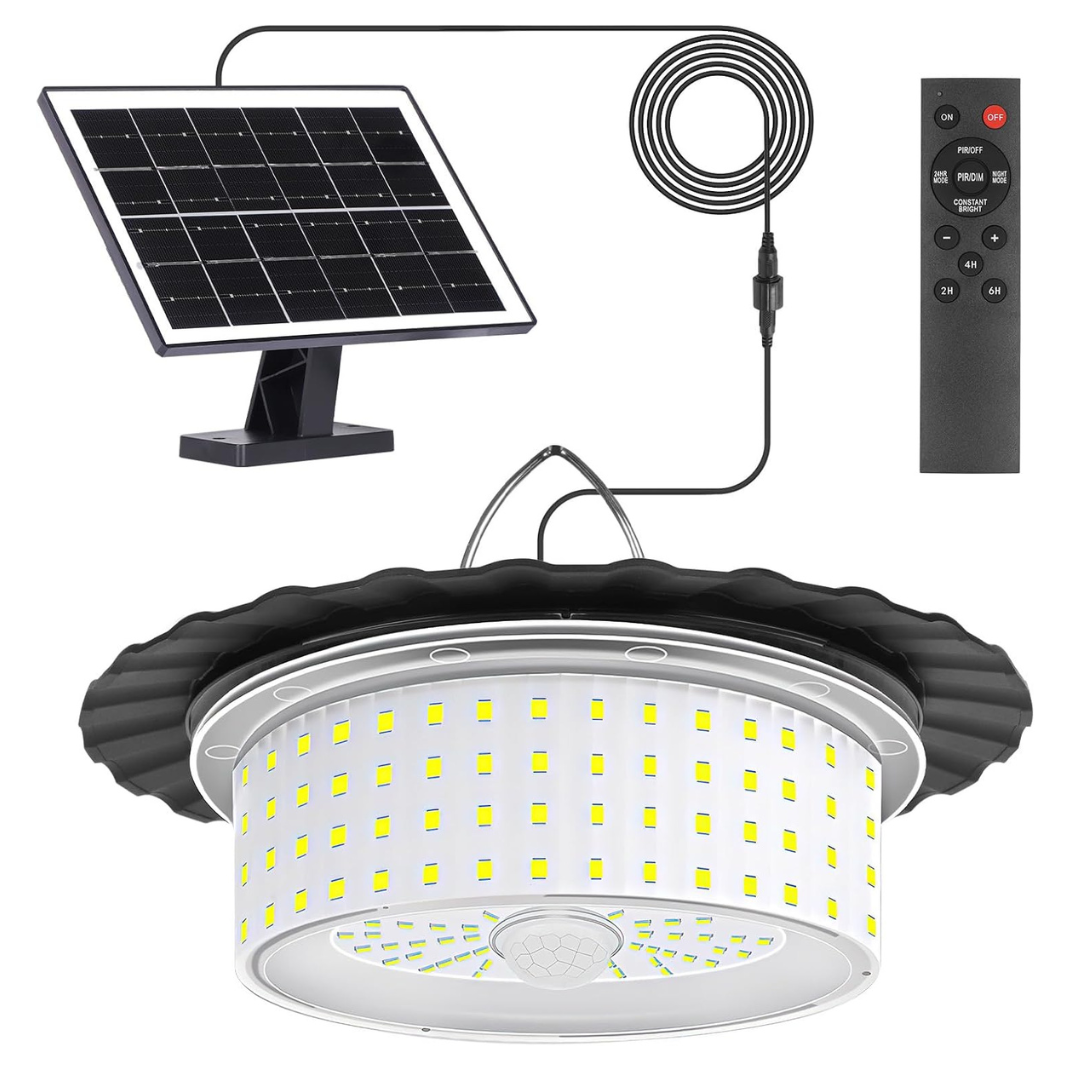 Lâmpada Solar de Teto com Bateria de Longa Duração