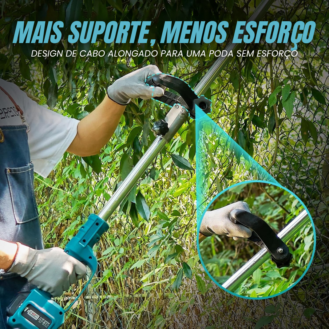 Tesoura de poda elétrica portátil com vara extensível