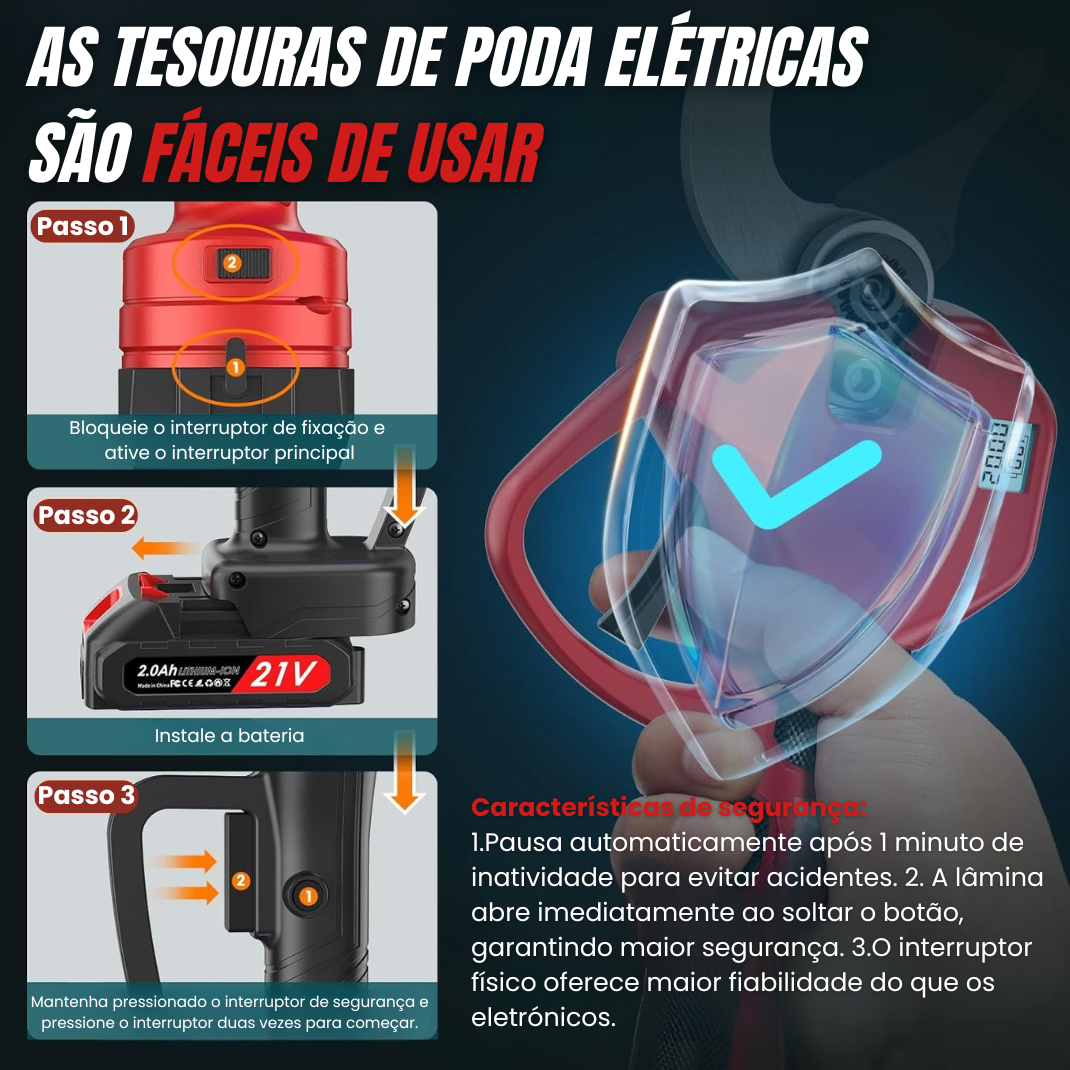 Tesoura de Poda a Bateria
