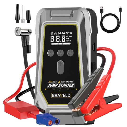 Arrancador Portátil para Carros com Compressor de Ar