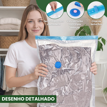 Sacos de vácuo para roupas com bomba elétrica