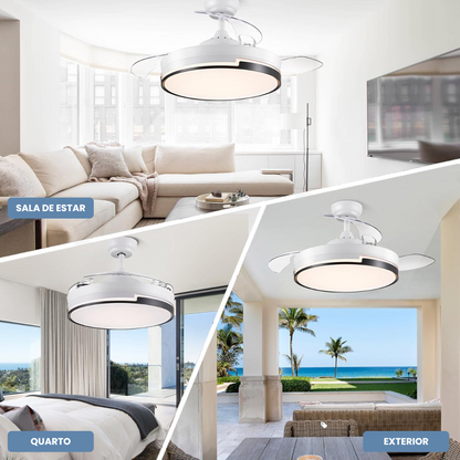 Ventoinha de Teto Retrátil com Luz Regulável