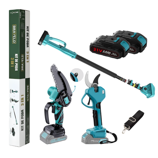 Tesoura de poda elétrica portátil com vara extensível